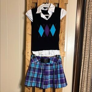 Amy Byer Black and Blue Argyle Kids Matching Set